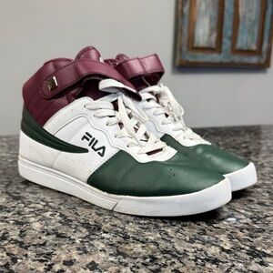 Fila Vulc 3 men’s green red mid High-Top Sneakers EUC 11